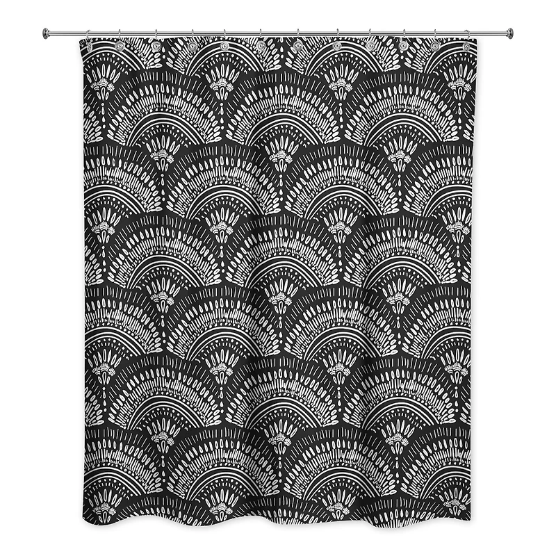 Bohemian Sketch Pattern 71" x 74" Shower Curtain