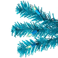 7ft. Pre-Lit Medium Turquoise Pine Artificial Christmas Tree, Clear Lights