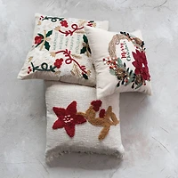 Hello Honey® Warmest Wishes Square Cotton & Linen Pillow with Embroidery