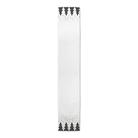72" Christmas Tree Snow Twill Table Runner
