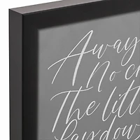 Away in a Manger Black Framed Canvas Wall Art
