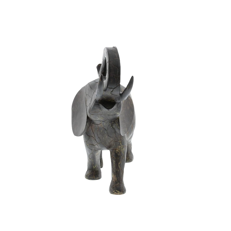 12" Gray Eclectic Elephant Sculpture