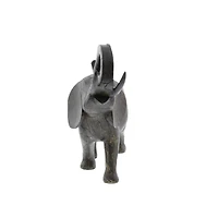 12" Gray Eclectic Elephant Sculpture