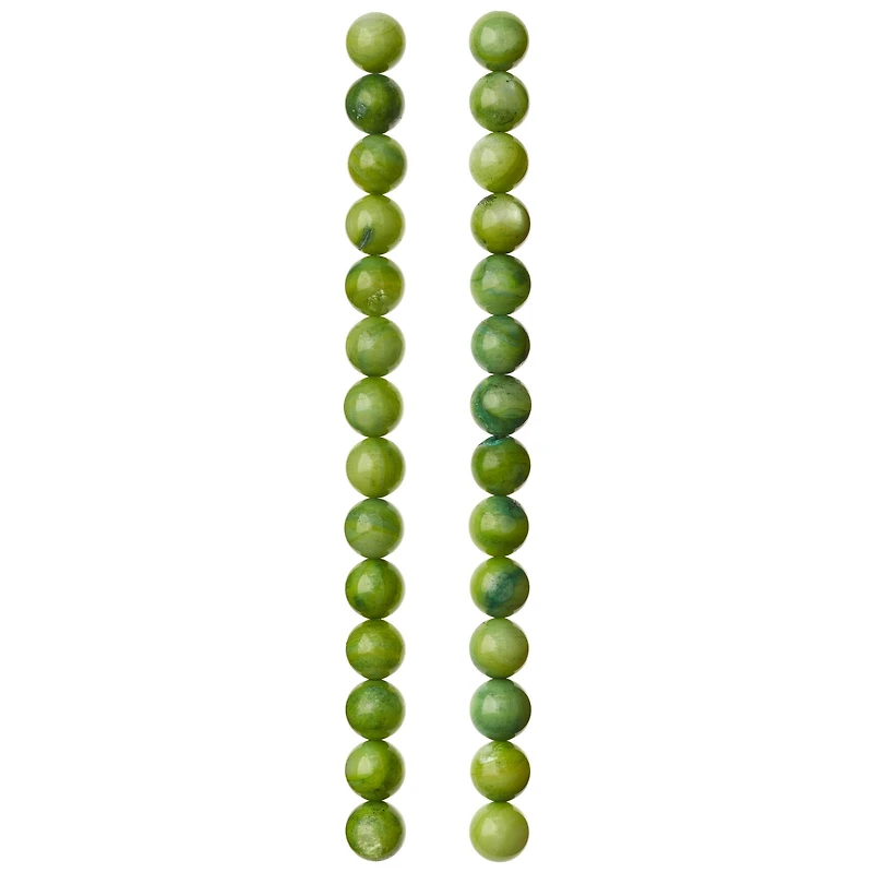12 Pack: Green Shell Round Beads, 8mm by Bead Landing™