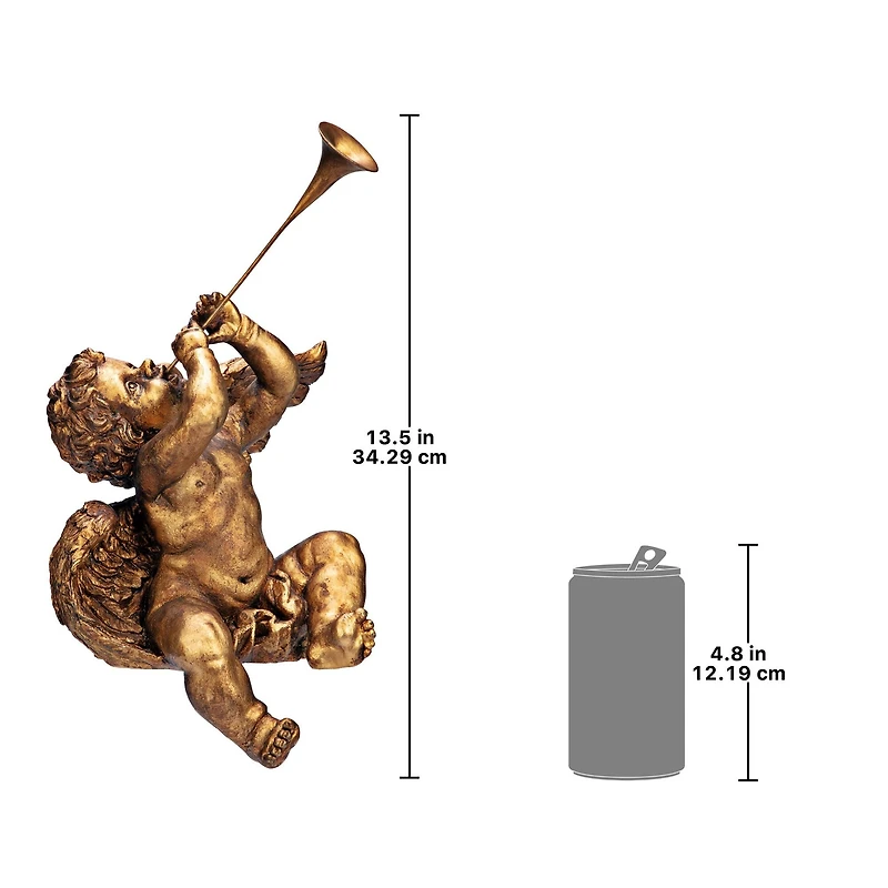 Design Toscano 13.5" Trumpeting Angels of St. Peters Square Boy Statue