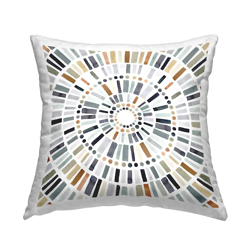Stupell Industries Abstract Rustic Mosaic Circle Pattern Illustration Throw Pillow 18" x 18"