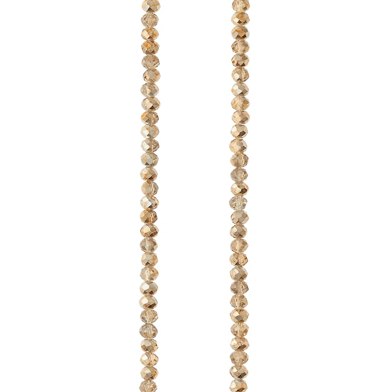 9 Pack: Amber Small Glass Faceted Rondel Beads, 3mm by Bead Landing™