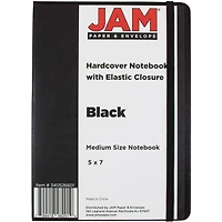 JAM Paper Medium Hardcover Notebook with Elastic Band