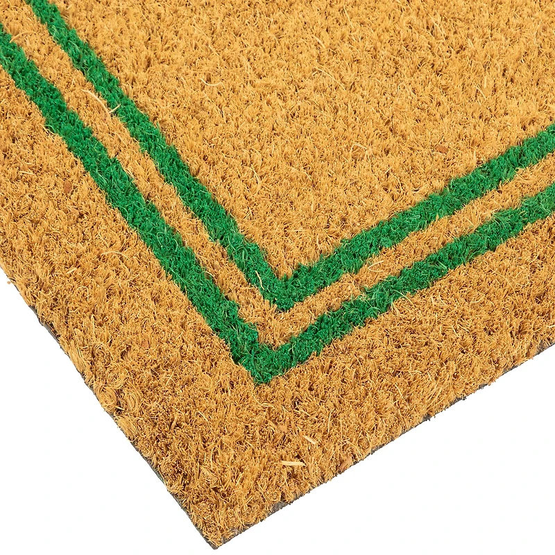 Green Shamrock & Double Stripe Doormat