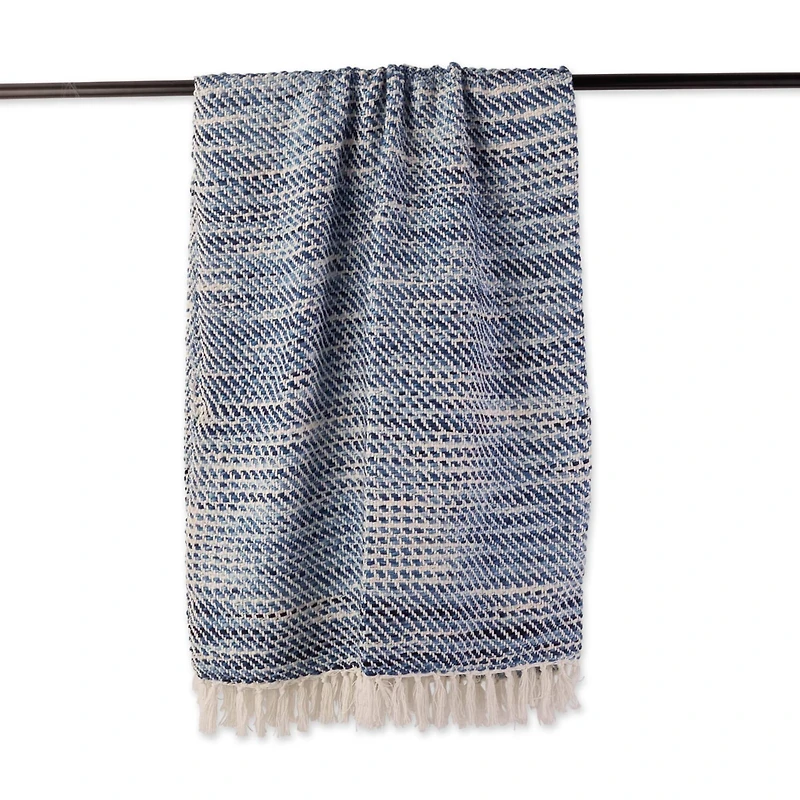 DII® Blue Tone Diagonal Stripe Acrylic Throw