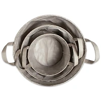 DII® Round Stone & Cream Tribal Chevron PE-Coated Woven Paper Laundry Bin Set