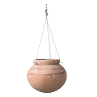 Hello Honey® 15" Hanging Clay Pot with Jute Hanger