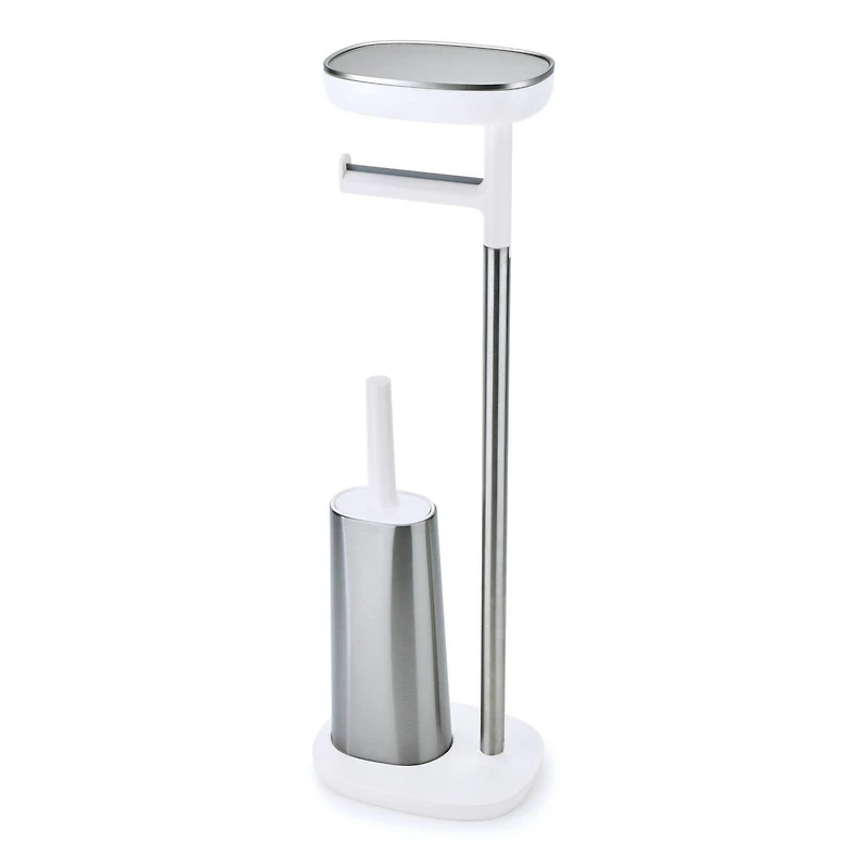 Joseph Joseph EasyStore Plus Standing Toilet Paper Holder with Flex Steel Toilet Brush