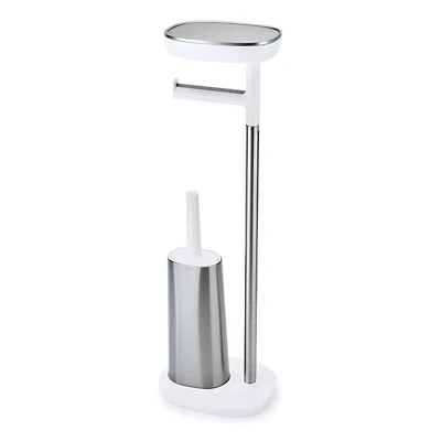 Joseph Joseph EasyStore Plus Standing Toilet Paper Holder with Flex Steel Toilet Brush