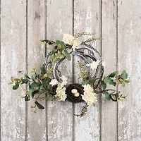 20" Hydrangea & Bird Nest Wreaths