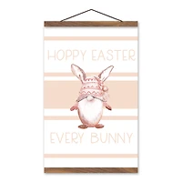 Hoppy Easter Gnome Blush 12" x 18" Teak Hanging Canvas