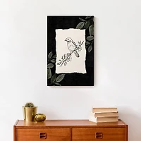 Bird On Leaf 12" x 18" Canvas Wall Art
