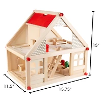 2 Story Wood Dollhouse Playset