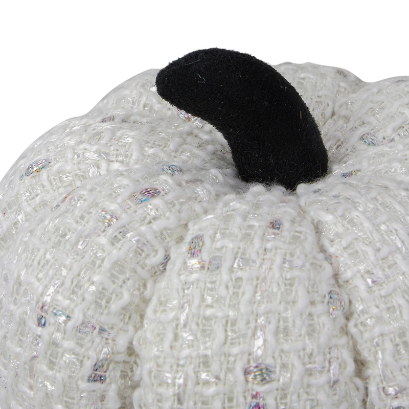 5" Ivory Knitted Fall Harvest Tabletop Pumpkin