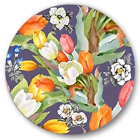 Designart - Blooming White and Orange Tulips VI