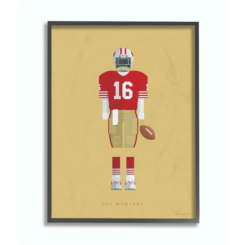 Stupell Industries Joe Montana Fashion Design Black Framed Wall Art