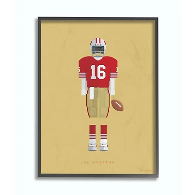 Stupell Industries Joe Montana Fashion Design Black Framed Wall Art