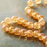 Orange Crackle Glass Round Beads, 8mm by Bead Landing™