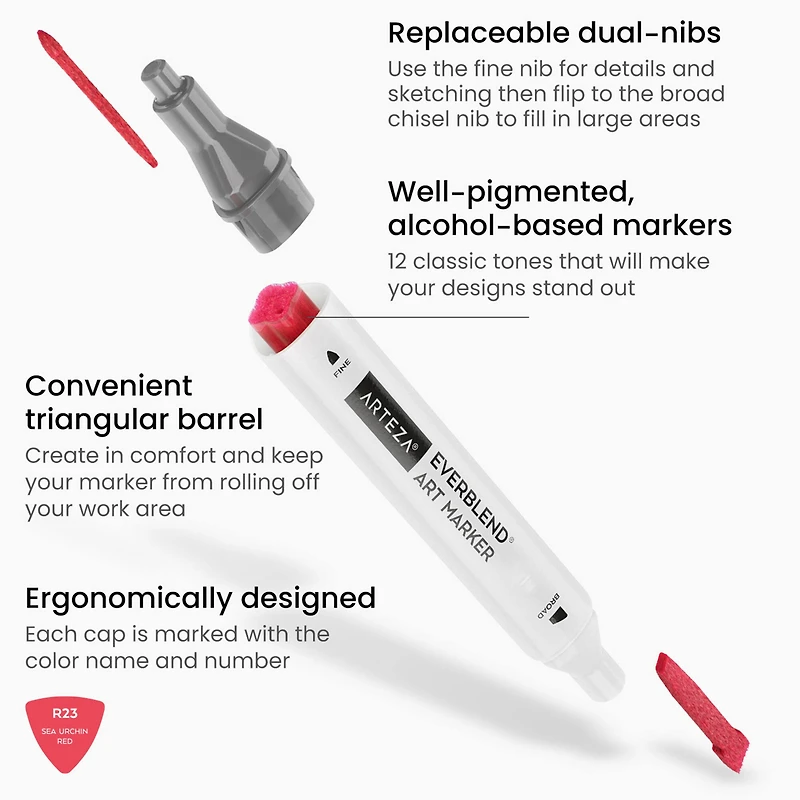 Arteza® EverBlend® Ultra Classic Tones Dual Tip Alcohol Marker Set