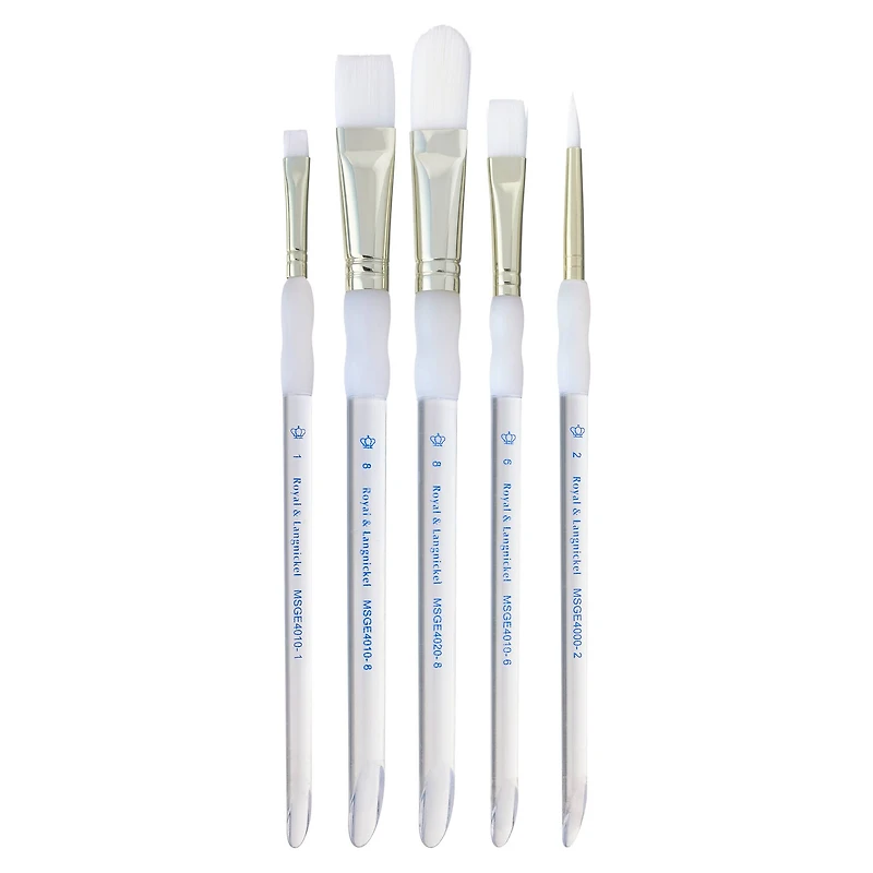 Soft-Grip™ White Taklon Brush Set