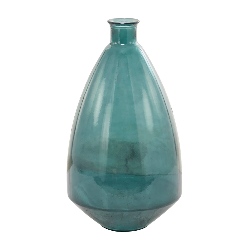 Blue Recycled Glass Handmade Spanish Vase 13" x 13" x 24"