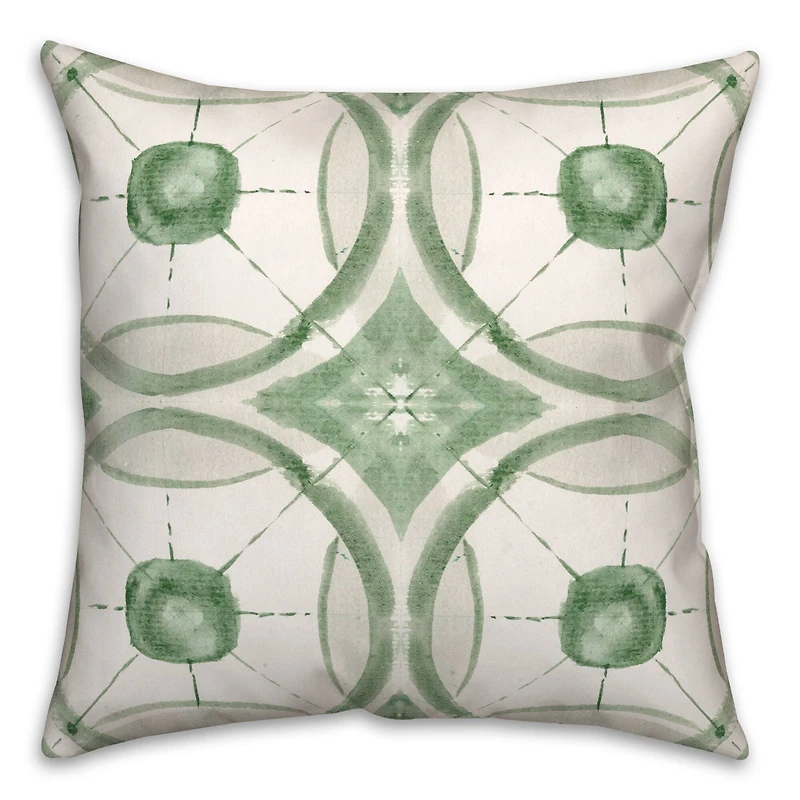 Green Circle Pattern 2 18" x 18" Throw Pillow