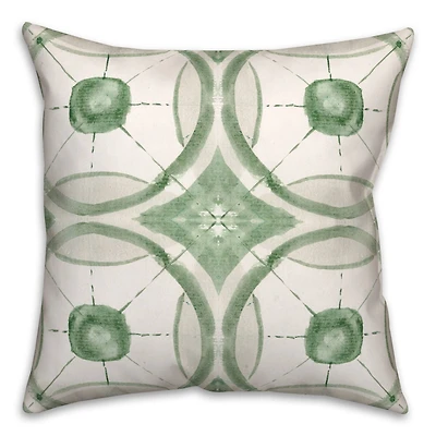 Green Circle Pattern 2 18" x 18" Throw Pillow