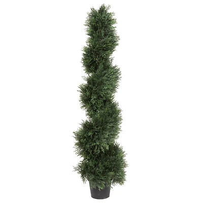4ft. Artificial Potted Green Cedar Spiral Tree