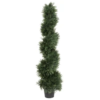4ft. Artificial Potted Green Cedar Spiral Tree