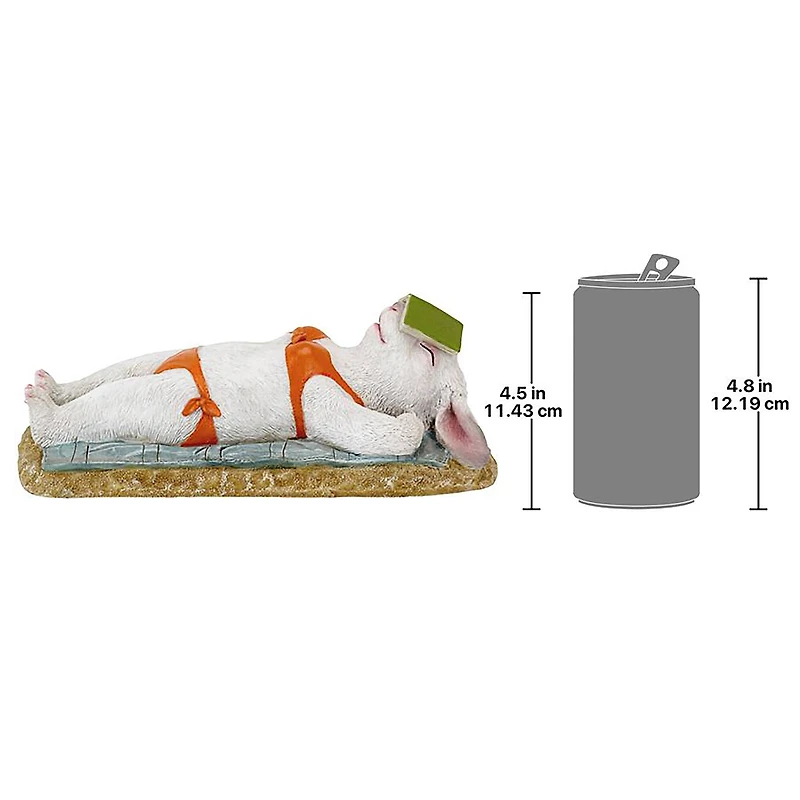Design Toscano 13" Beach Bunny Soaking Up Some Rays Rabbit Garden Statue