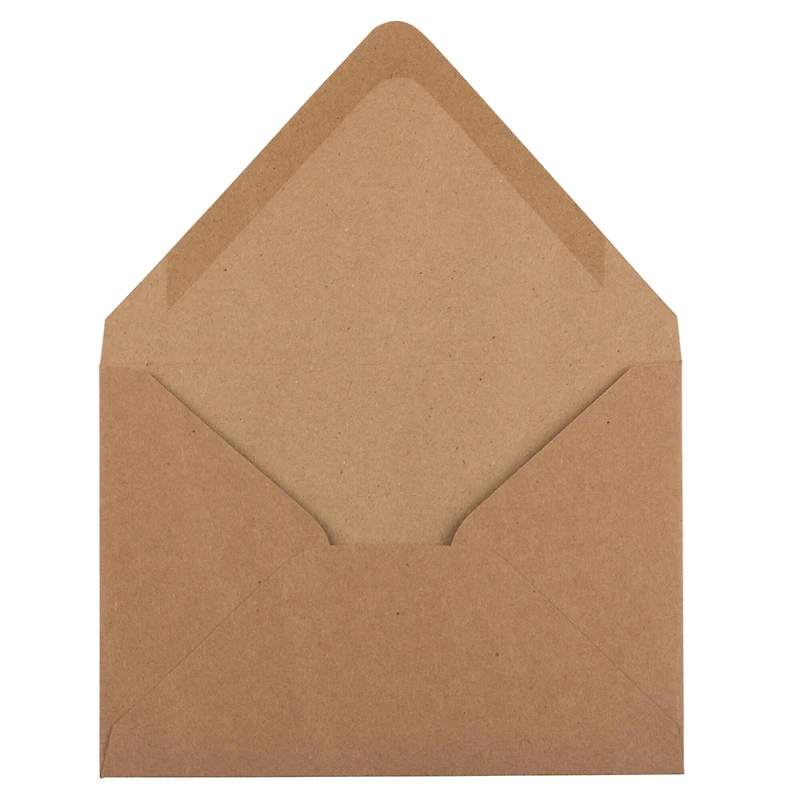 JAM Paper 4.75" x 6.5" Brown Kraft Recycled V-Flap Invitation Envelopes, 100ct.