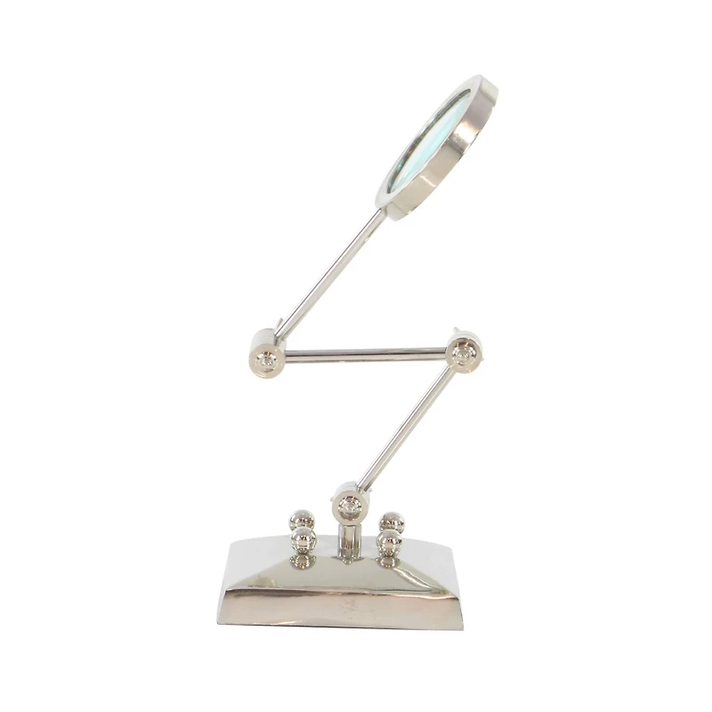 Silver Aluminum Traditional Magnifying Glass, 20" x 6" x 6"