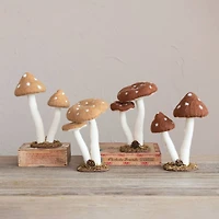 Hello Honey® Brown & Cream Felt & Foam Mushroom Decor Accent Set