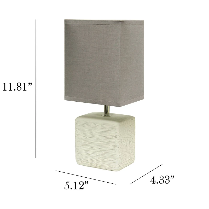 11.8" Simple Designs Stone Table Lamp