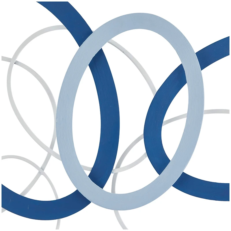 CosmoLiving by Cosmopolitan Blue Metal Overlapping Oval Geometric Wall Decor 43" x 2" x 22"