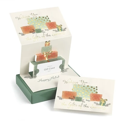 JAM Paper 7" x 5" Gifts of the Season Pop-Up Christmas Card Set, 10ct.