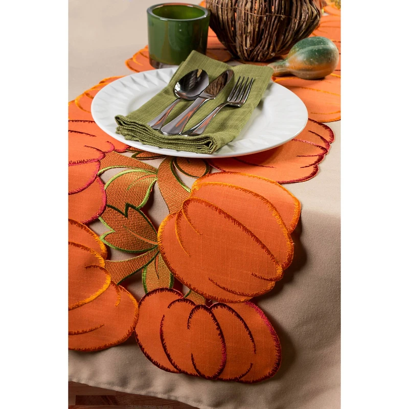 DII® 70" Embroidered Pumpkins Table Runner