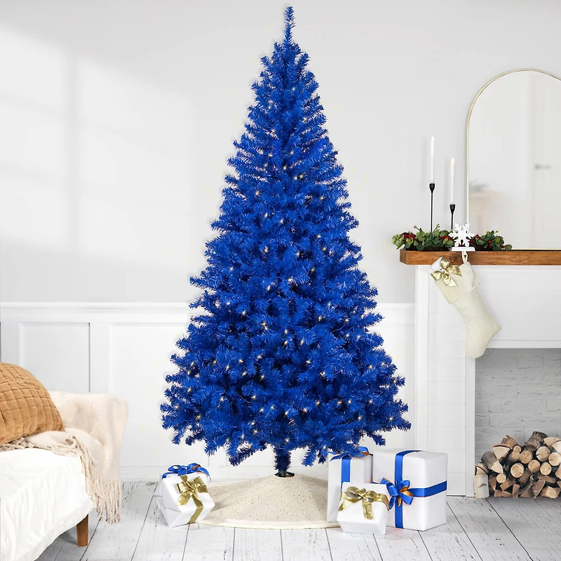 6ft. Pre-Lit Royal Blue Medium Pine Artificial Christmas Tree, Clear Lights