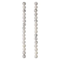 White & Gray Matte Howlite Round Beads, 8mm by Bead Landing™
