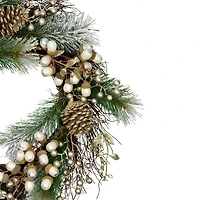 22" Acorn, Pinecone & Flocked Pine Needle Wreath