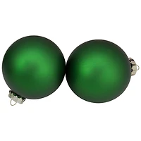 4ct. 4" Green 2-Finish Glass Ball Ornaments
