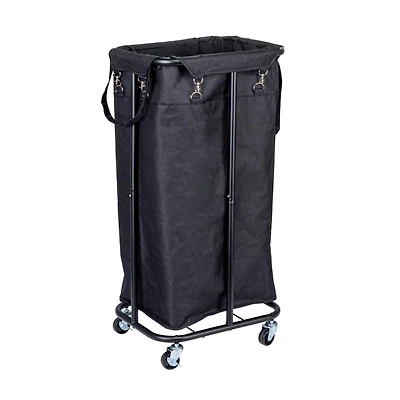 Household Essentials 30.5" Black Rolling Laundry Hamper