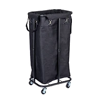Household Essentials 30.5" Black Rolling Laundry Hamper