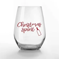 Christmas Spirit 15oz. Printed Stemless Wine Glass
