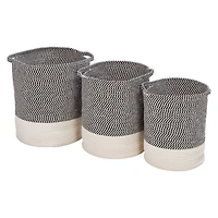 Honey Can Do Gray & White Two-Tone Cotton Rope Basket Set